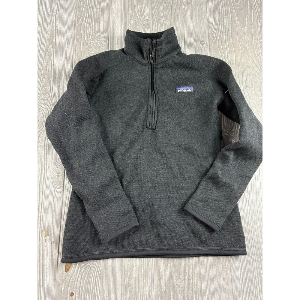 Patagonia 1/4 Zip Sweater Womens Size XS Fleece Pullover Black better sweater
